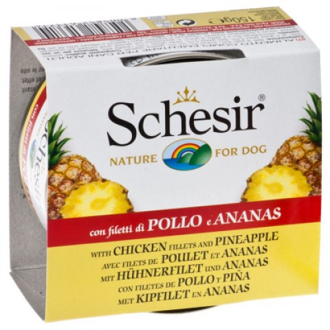 Vlažna hrana za pse Schesir Dog piletina i ananas 150gr